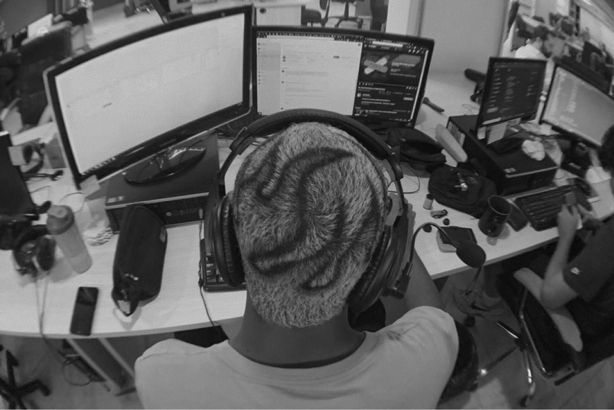 Eu em minha estação trabalhando